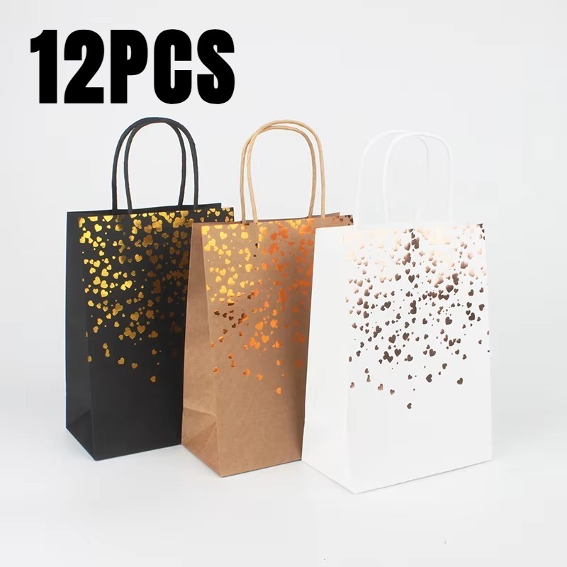 Event Party Shop - Sacs en papier Kraft bronzant noir