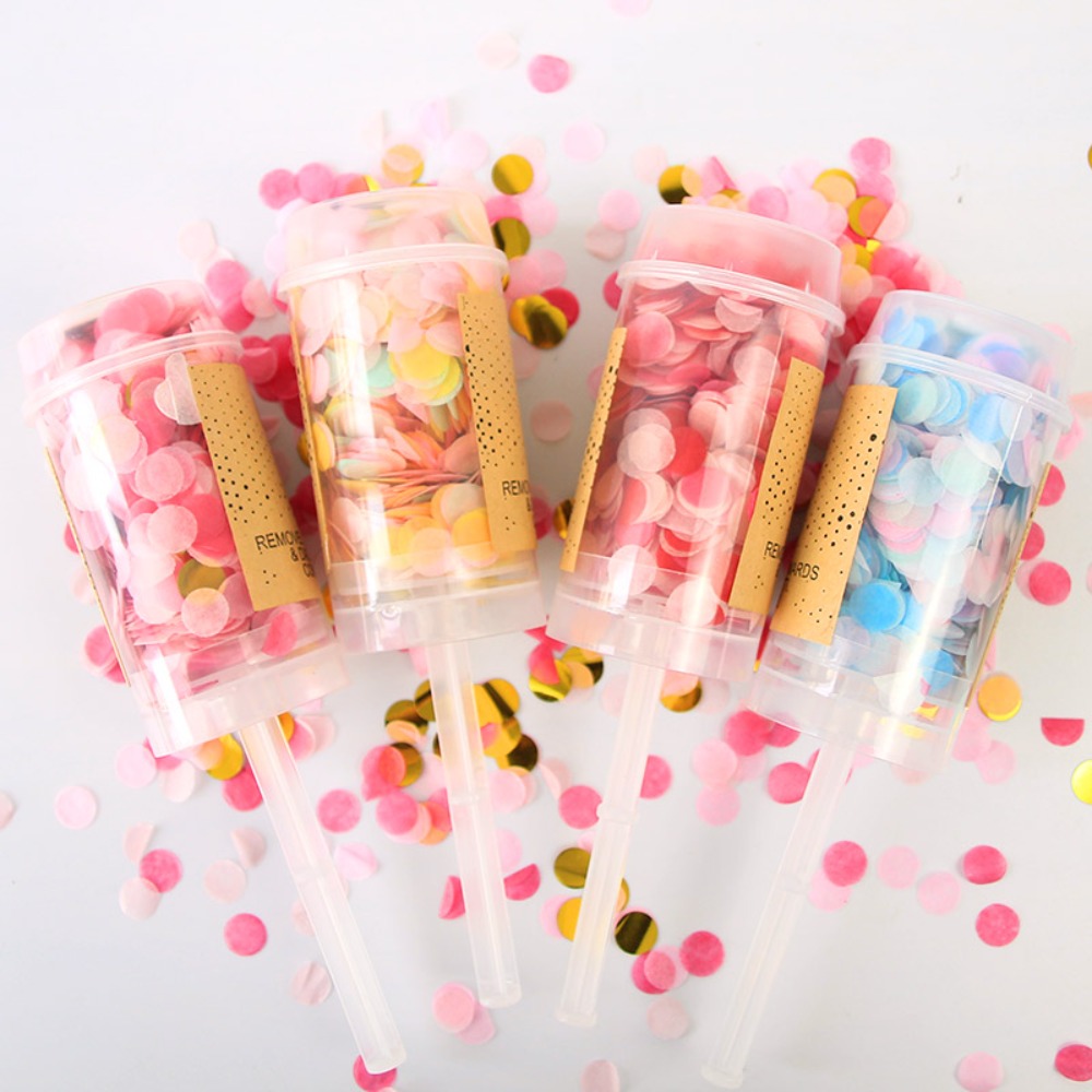 Confetti Cannon Tube - Confettis ronds Push Up, Popper Push