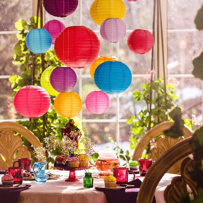 Event Party Shop - Lanternes en papier vert haricot 4