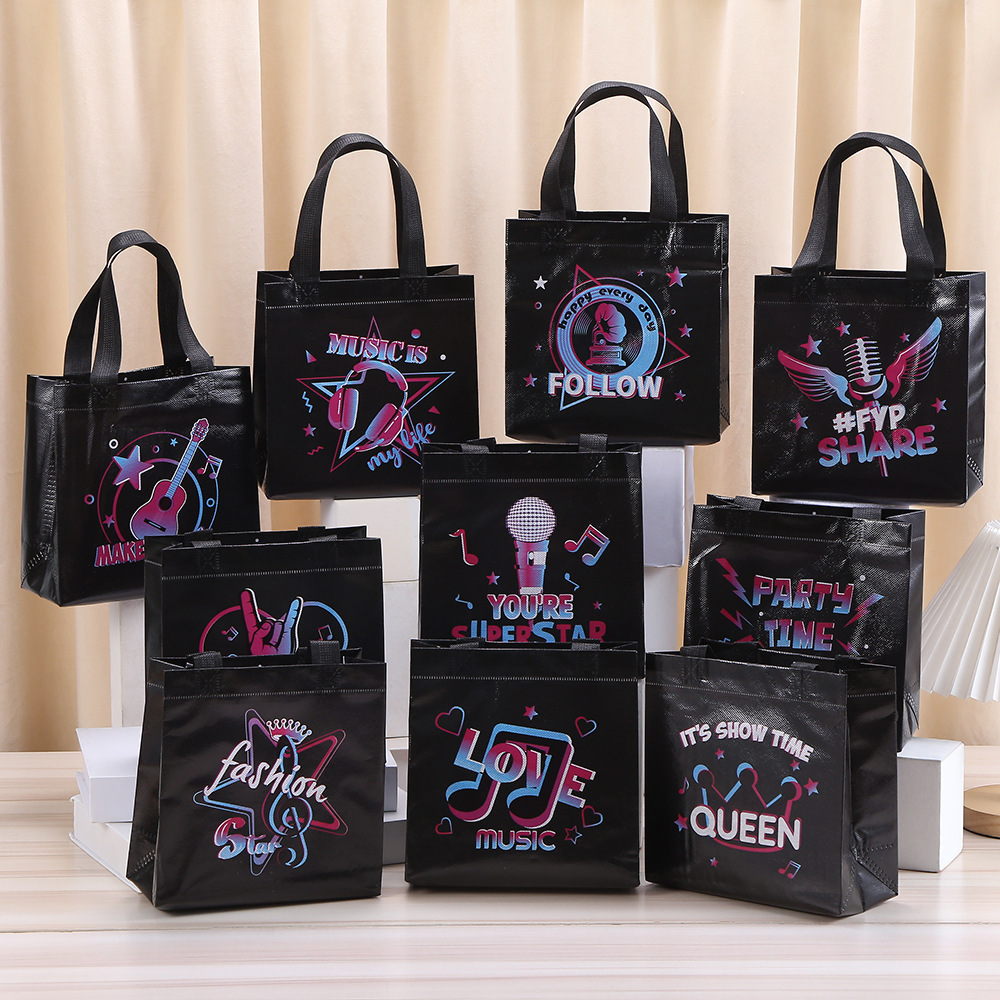 Event Party Shop - Sacs d'emballage cadeaux Non tissés noirs,