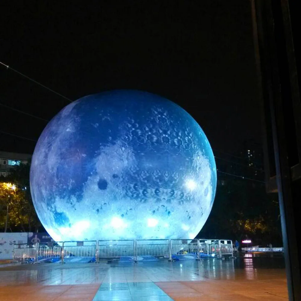 Led Balloon Light - Boule de lune bleue gonflable géante