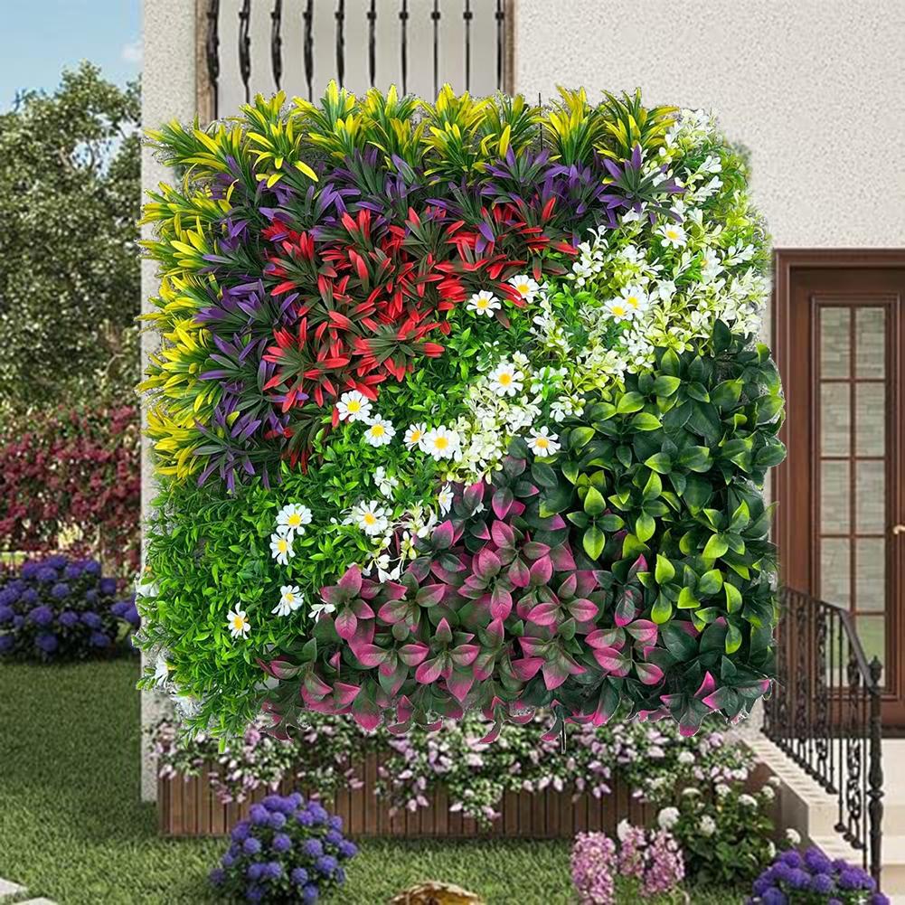 Flower Wall Panel - Panneau mural de plantes artificielles vertes