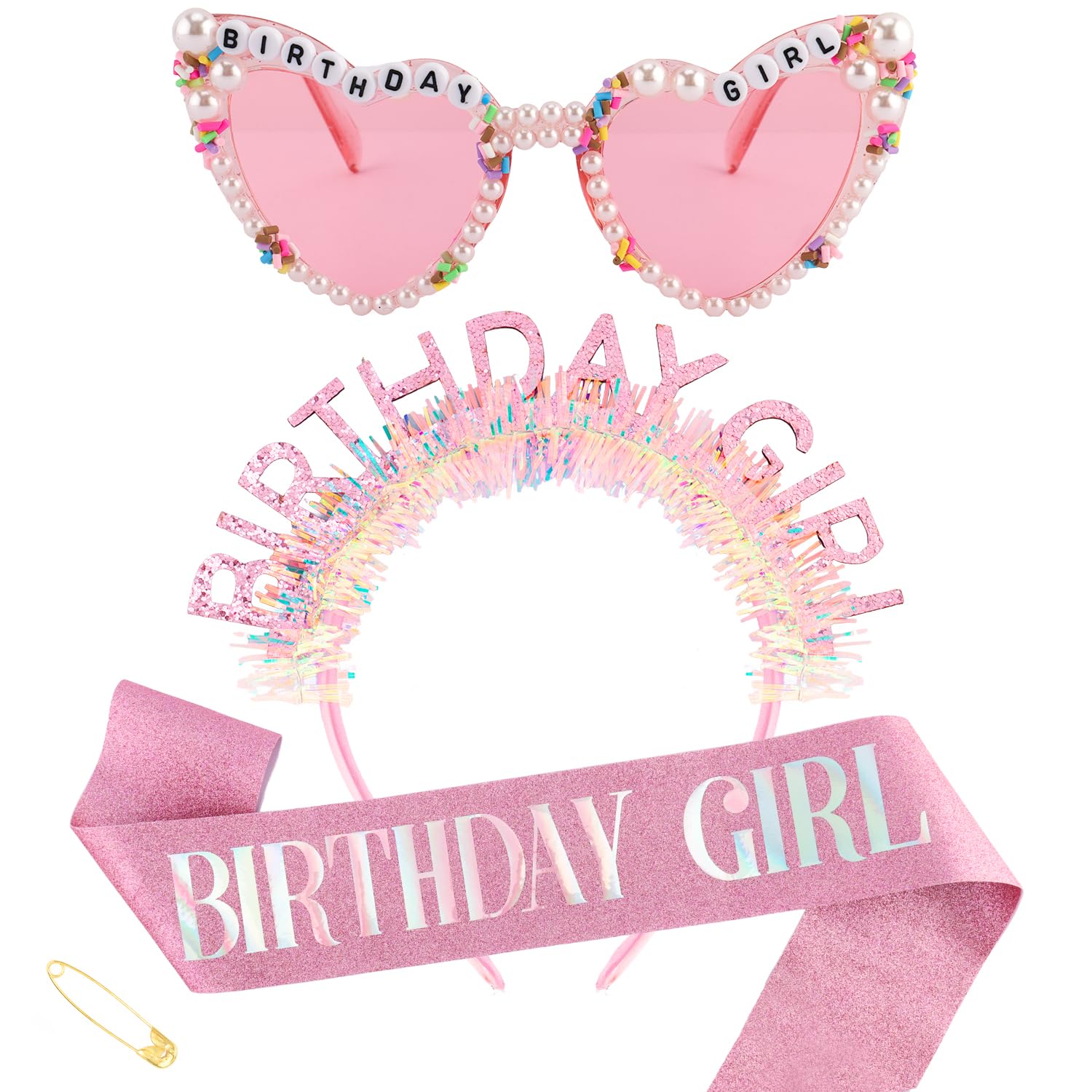 Ensemble Bandeau, Écharpe et L - Birthday Sash Glitter avis et prix